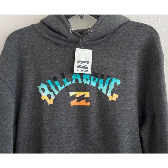 Billabong ABYFT00283 Premium Men Sz L Arch Fill Pullover Hoodie Charcoal Heather - Picture 2 of 6